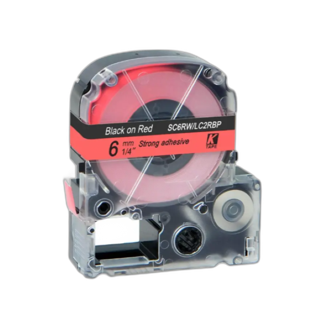 Epson Tape – LK2RBP Black on Red
