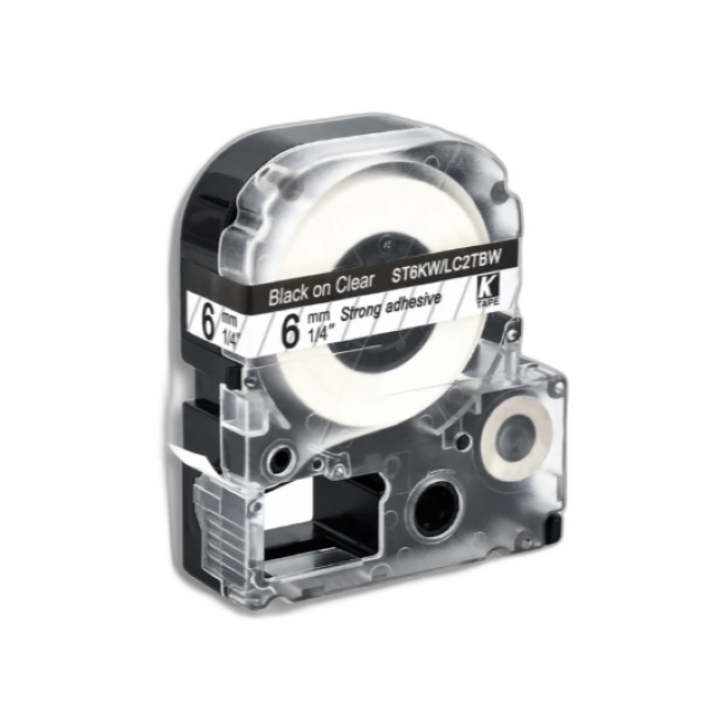 Epson Tape – LK2TBW Black on Clear