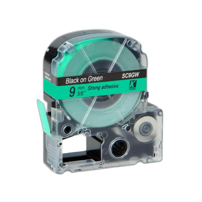 Epson Tape – LK3GW Black on Green