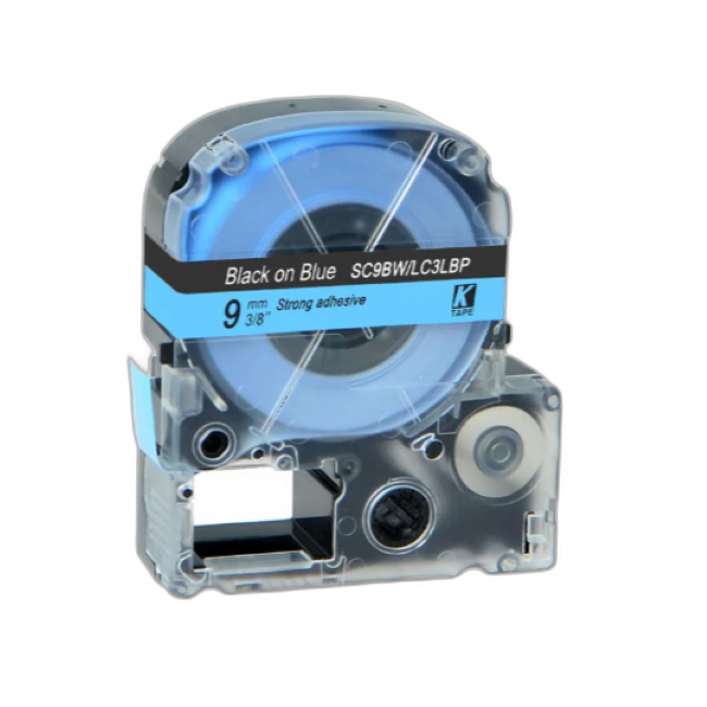Epson Tape – LK3LBP Black on Blue