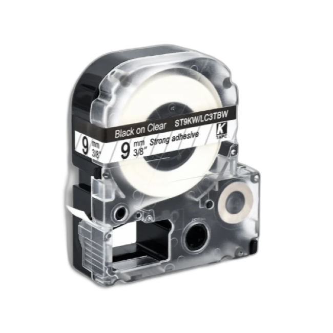 Epson Tape – LK3TBW Black on Clear