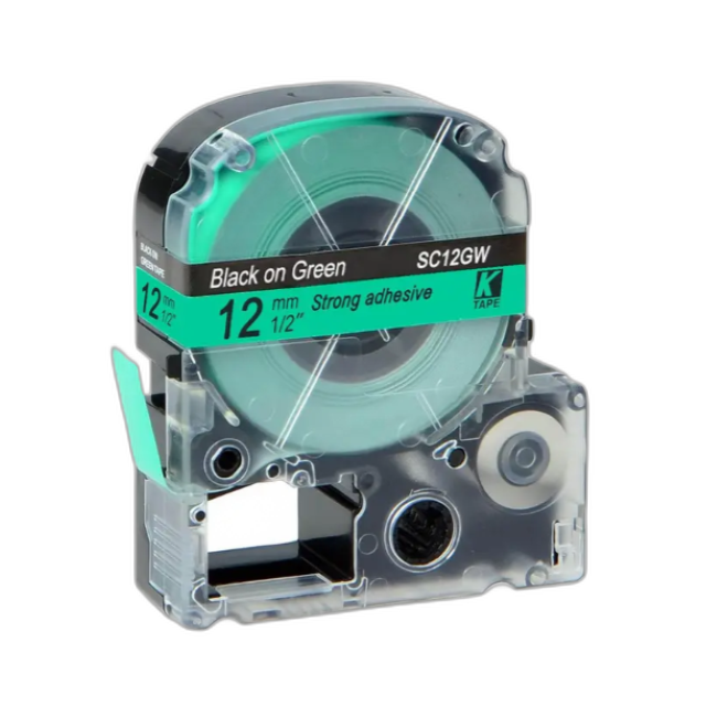 Epson Tape – LK4GW Black on Green