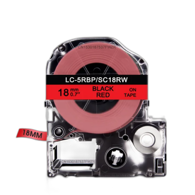 Epson Tape – LK5RBP Black on Red