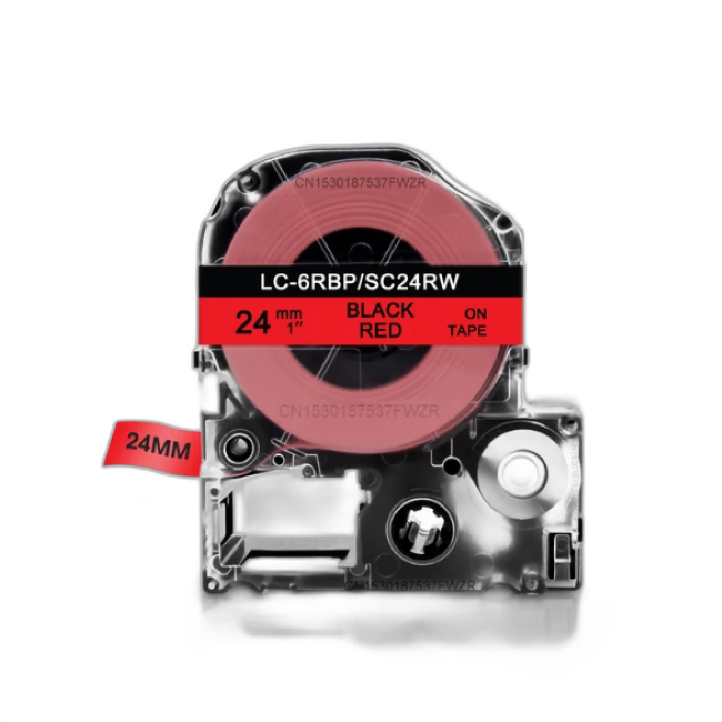 Epson Tape – LK6RBP Black on Red